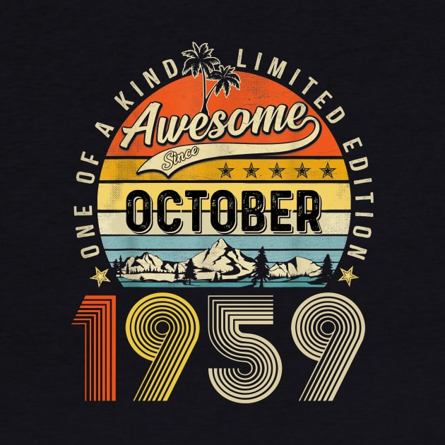 Awesome Since October 1959 Vintage 64th Birthday by cogemma.art